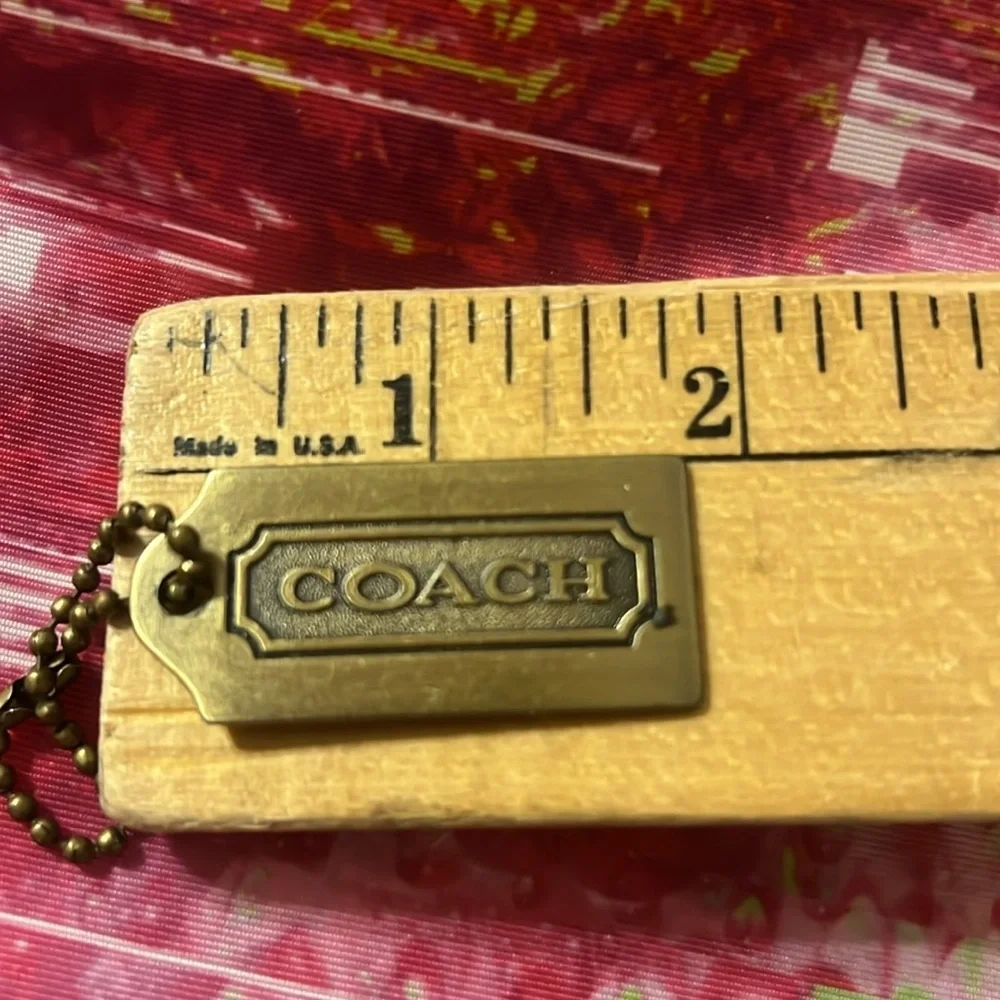 Coach Brass Tag Pendant Necklace